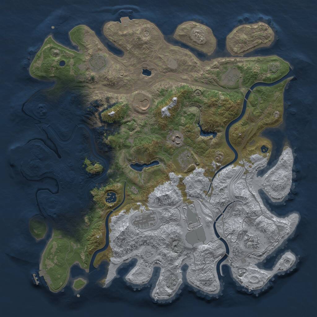Rust Map: Procedural Map, Size: 4250, Seed: 218691299, 16 Monuments