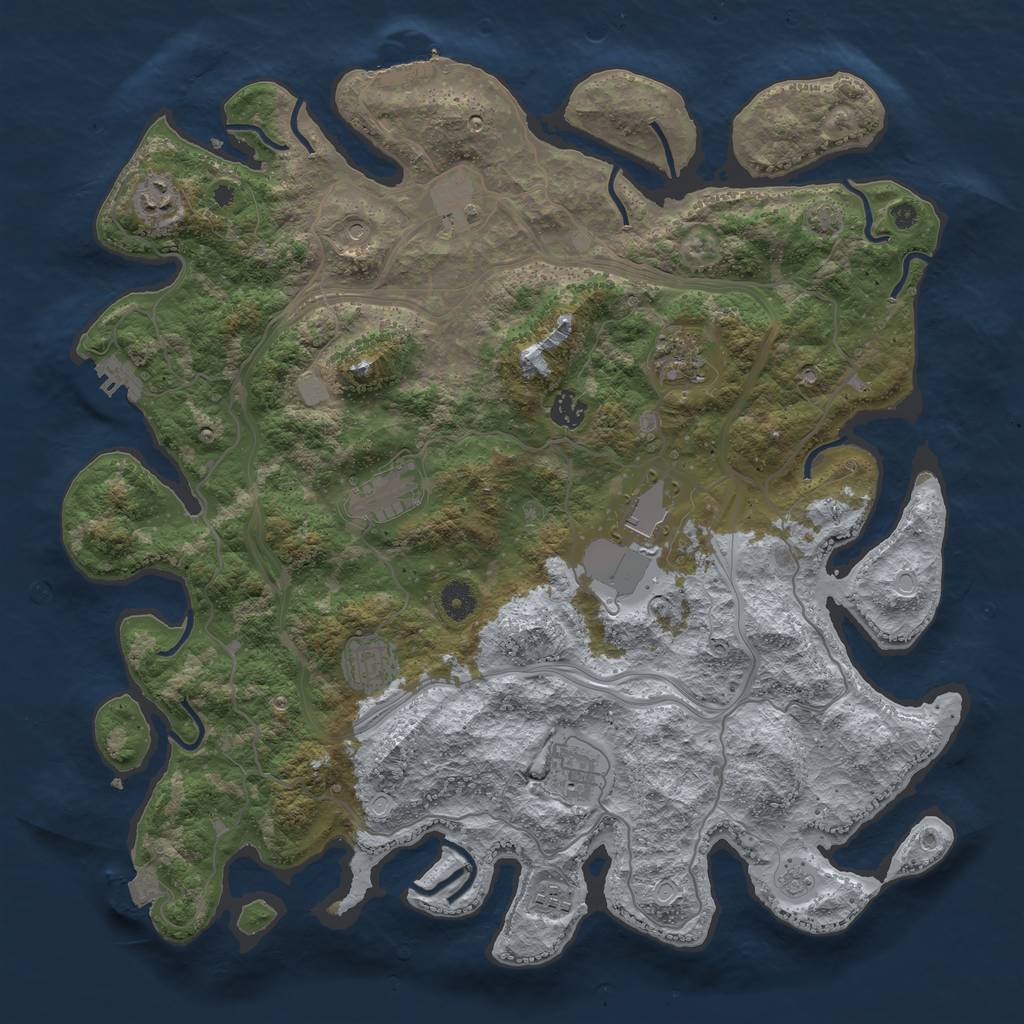 Rust Map: Procedural Map, Size: 4250, Seed: 218691299, 17 Monuments