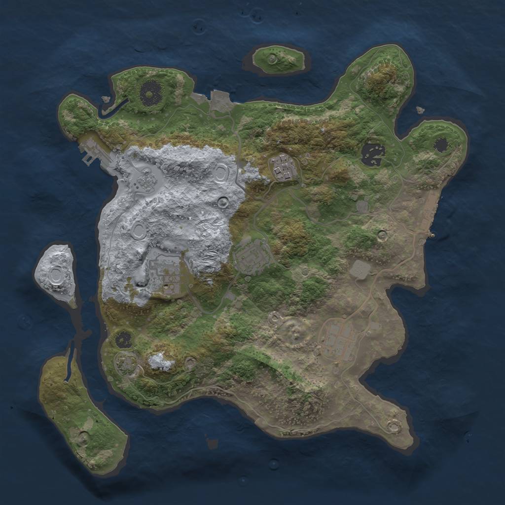 Rust Map: Procedural Map, Size: 3106, Seed: 3210, 12 Monuments