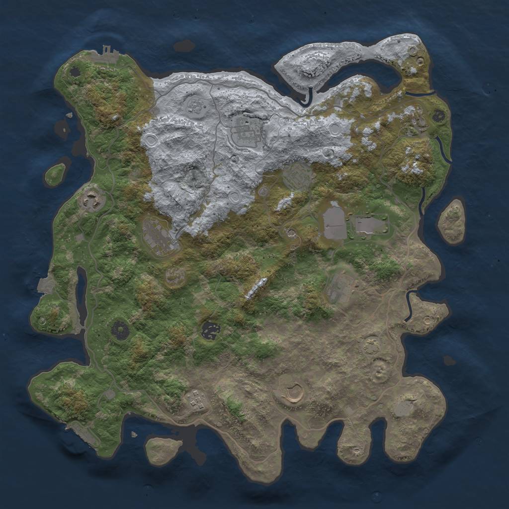 Rust Map: Procedural Map, Size: 4096, Seed: 4514247, 18 Monuments