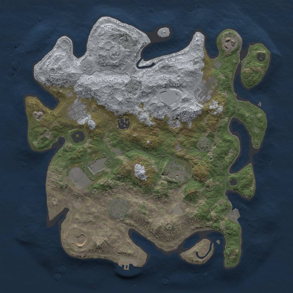 Rust Map: Procedural Map, Size: 3500, Seed: 1997781625, 16 Monuments