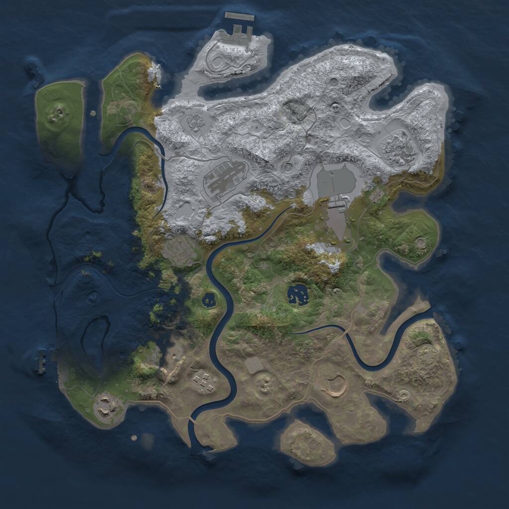 Rust Map: Procedural Map, Size: 3500, Seed: 516022292, 15 Monuments
