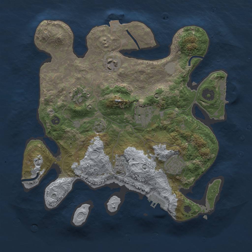 Rust Map: Procedural Map, Size: 3000, Seed: 18224, 11 Monuments