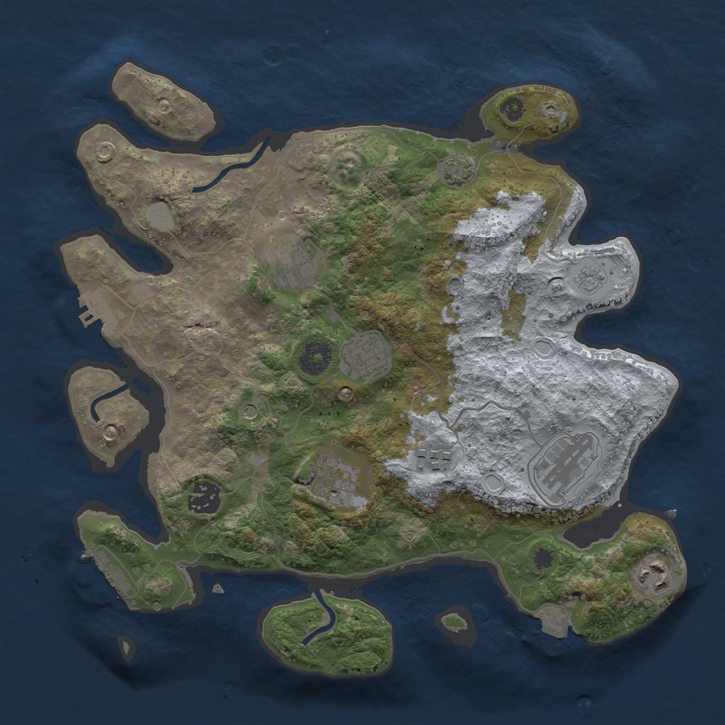 Rust Map: Procedural Map, Size: 3250, Seed: 3191, 15 Monuments