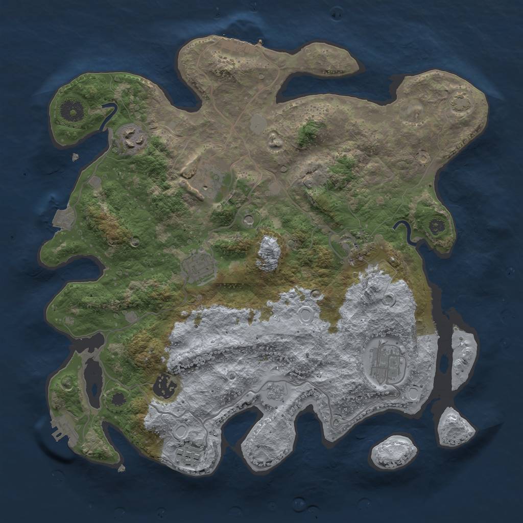 Rust Map: Procedural Map, Size: 3400, Seed: 86488919, 15 Monuments