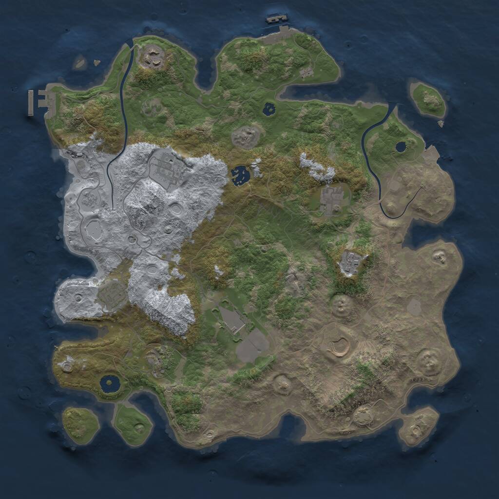 Rust Map: Procedural Map, Size: 3900, Seed: 1338432, 15 Monuments