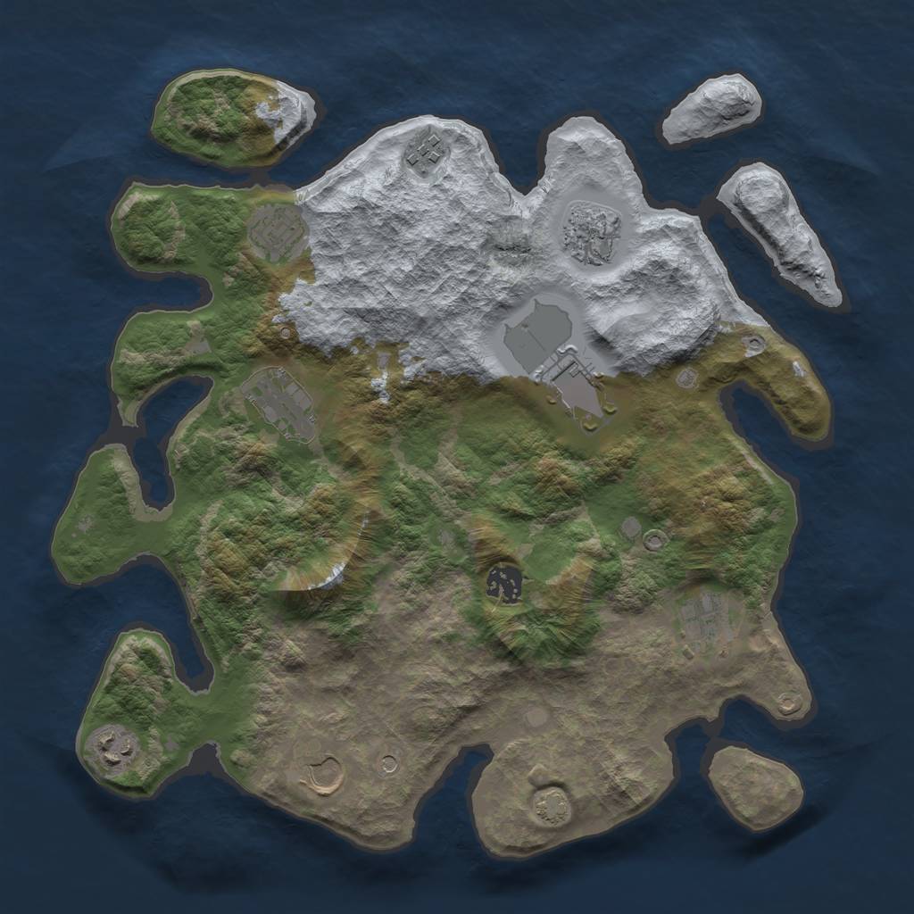 Rust Map: Barren, Size: 3600, Seed: 29918420, 13 Monuments