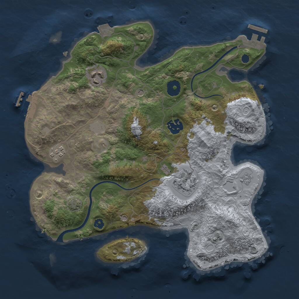 Rust Map: Procedural Map, Size: 3000, Seed: 2012004812, 10 Monuments