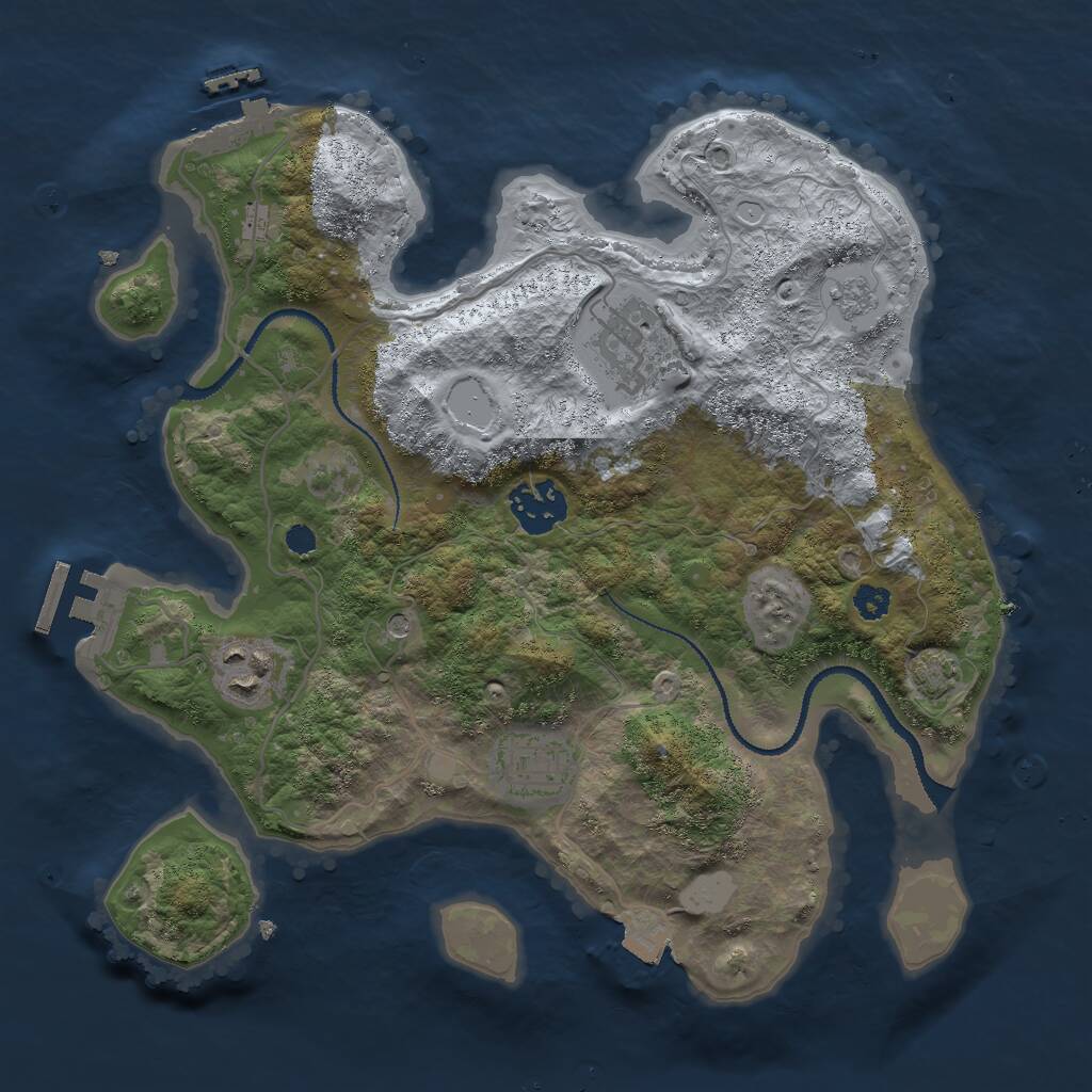 Rust Map: Procedural Map, Size: 3000, Seed: 1906252610, 10 Monuments