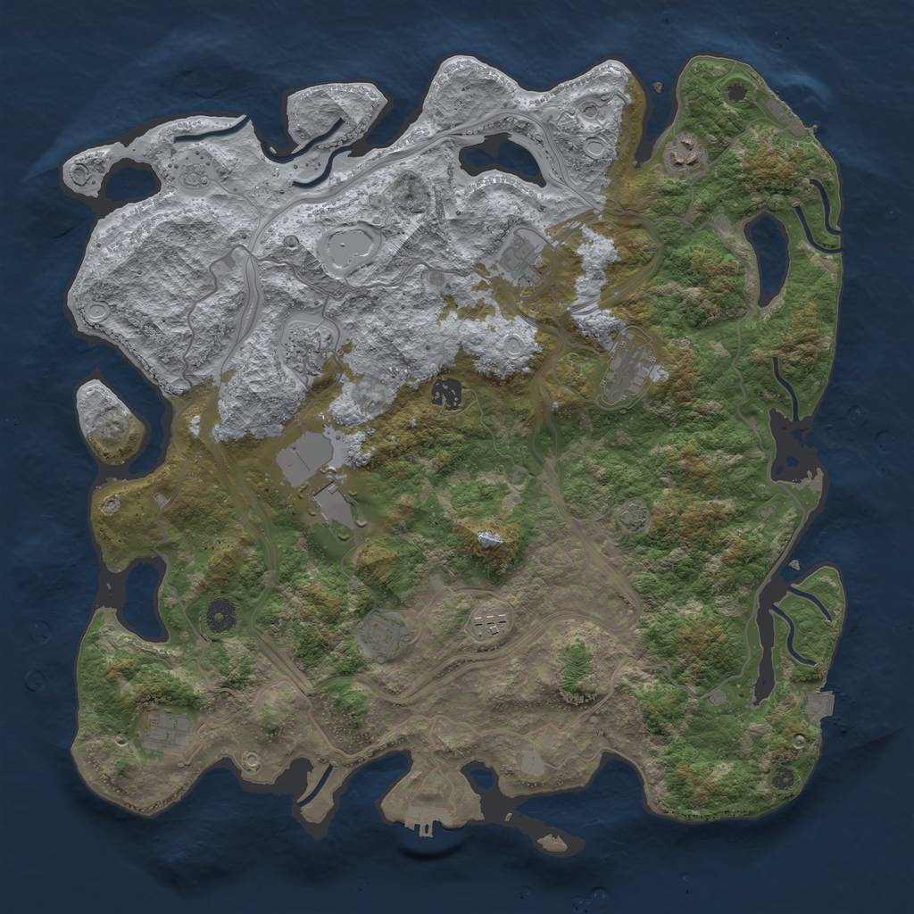 Rust Map: Procedural Map, Size: 4250, Seed: 36788856, 17 Monuments