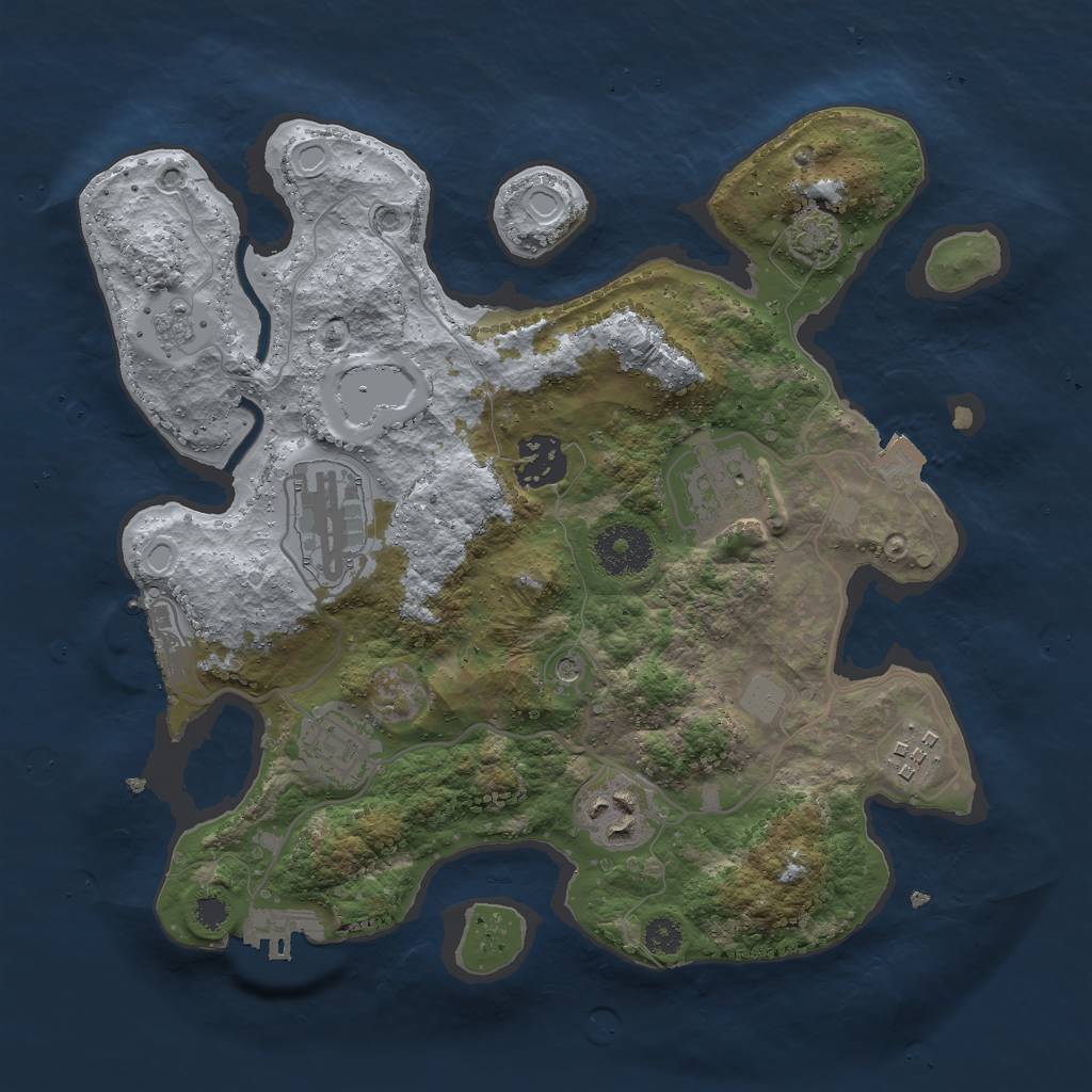 Rust Map: Procedural Map, Size: 3000, Seed: 1499954627, 14 Monuments