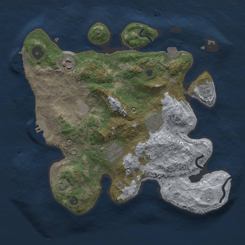 Rust Map: Procedural Map, Size: 3000, Seed: 30141, 11 Monuments