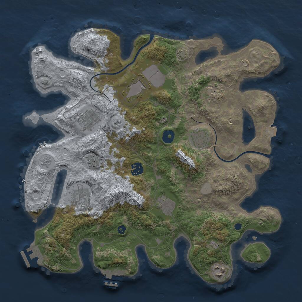 Rust Map: Procedural Map, Size: 3500, Seed: 22092023, 14 Monuments