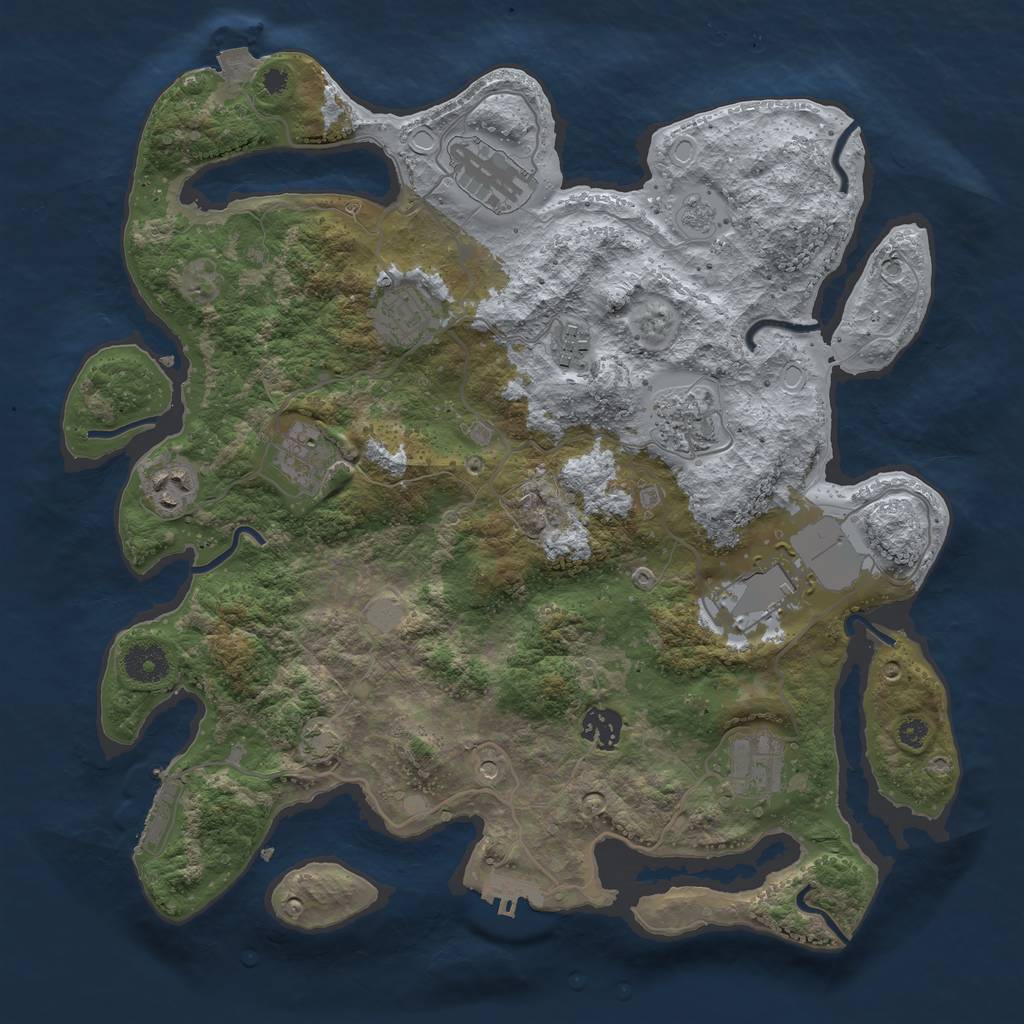 Rust Map: Procedural Map, Size: 3650, Seed: 99024002, 17 Monuments