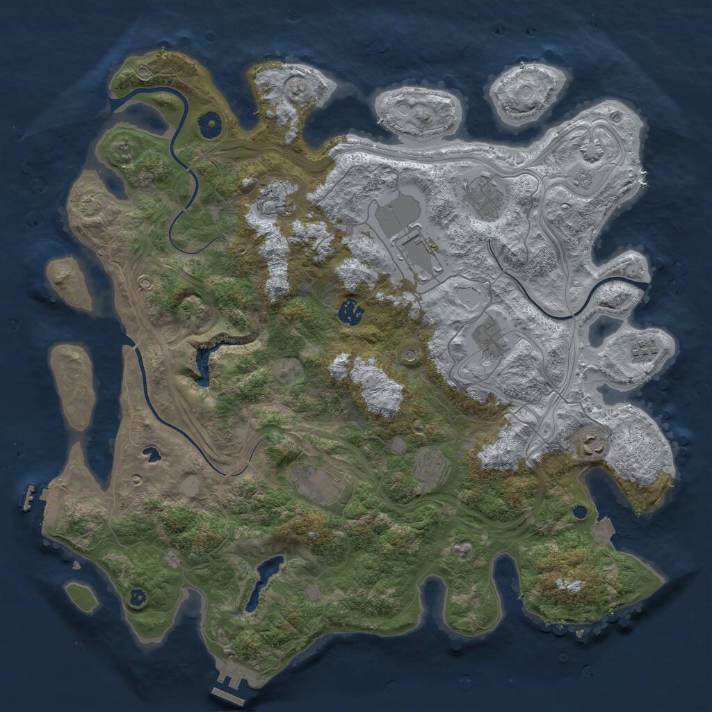 Rust Map: Procedural Map, Size: 4250, Seed: 1087119968, 15 Monuments