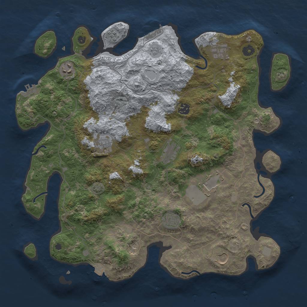 Rust Map: Procedural Map, Size: 4000, Seed: 2392, 17 Monuments