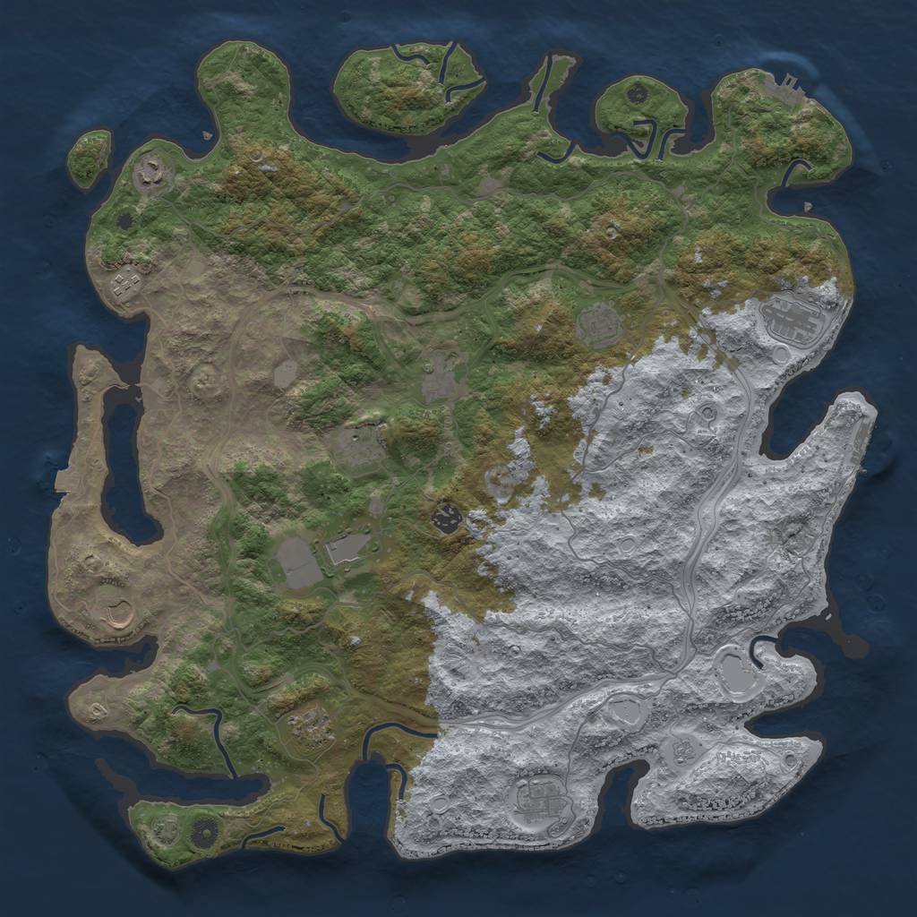 Rust Map: Procedural Map, Size: 4800, Seed: 260339571, 19 Monuments