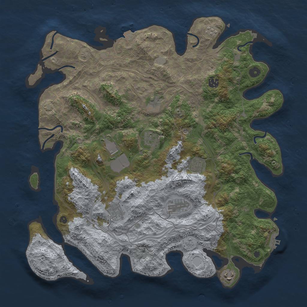 Rust Map: Procedural Map, Size: 4250, Seed: 1123159123, 16 Monuments