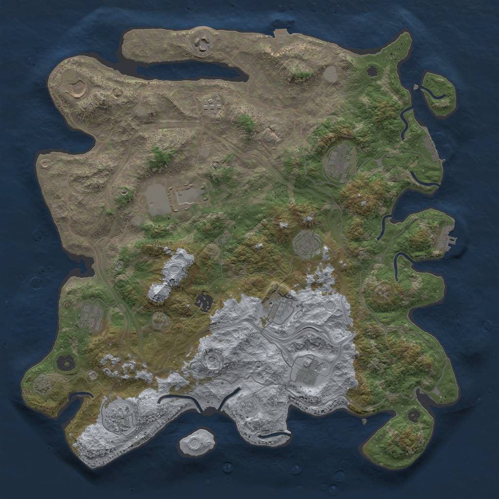 Rust Map: Procedural Map, Size: 4250, Seed: 69528314, 19 Monuments