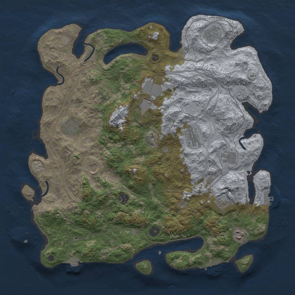 Rust Map: Procedural Map, Size: 4250, Seed: 395637958, 19 Monuments
