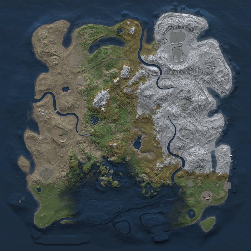 Rust Map: Procedural Map, Size: 4250, Seed: 395637958, 14 Monuments