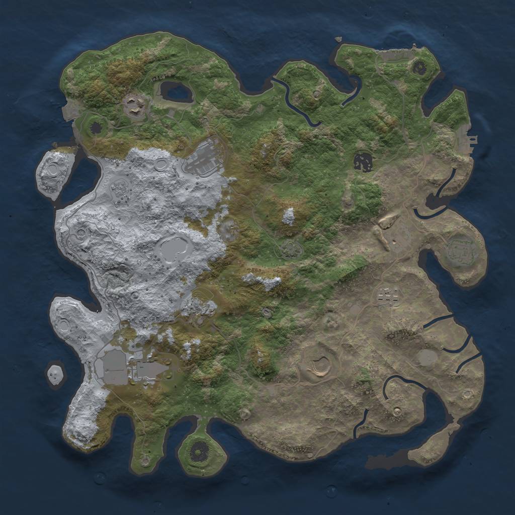Rust Map: Procedural Map, Size: 3850, Seed: 936, 17 Monuments