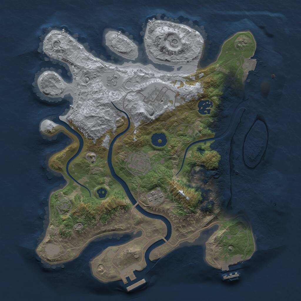 Rust Map: Procedural Map, Size: 3000, Seed: 1757104360, 10 Monuments