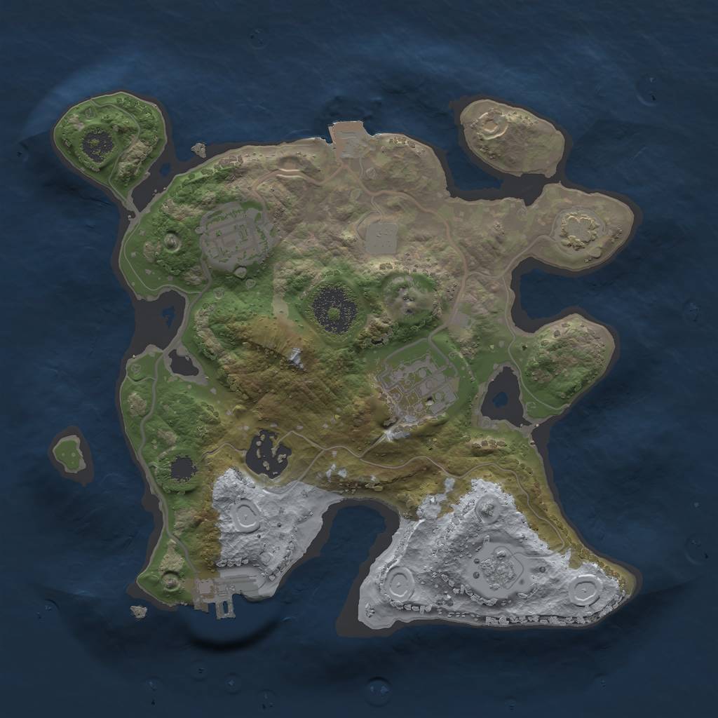 Rust Map: Procedural Map, Size: 2400, Seed: 1616933106, 9 Monuments