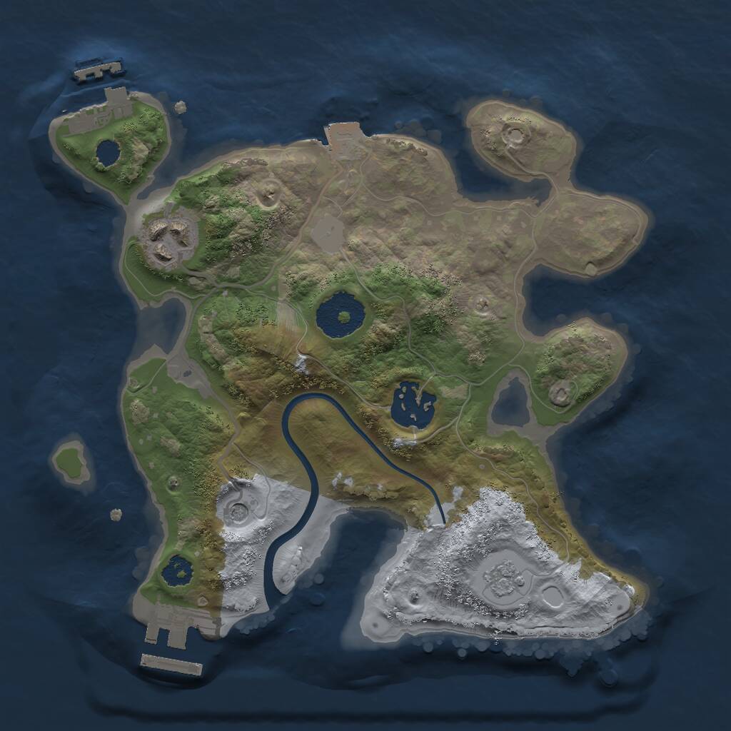 Rust Map: Procedural Map, Size: 2400, Seed: 1616933106, 7 Monuments