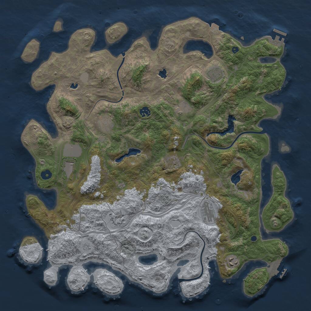 Rust Map: Procedural Map, Size: 4500, Seed: 497700034, 16 Monuments