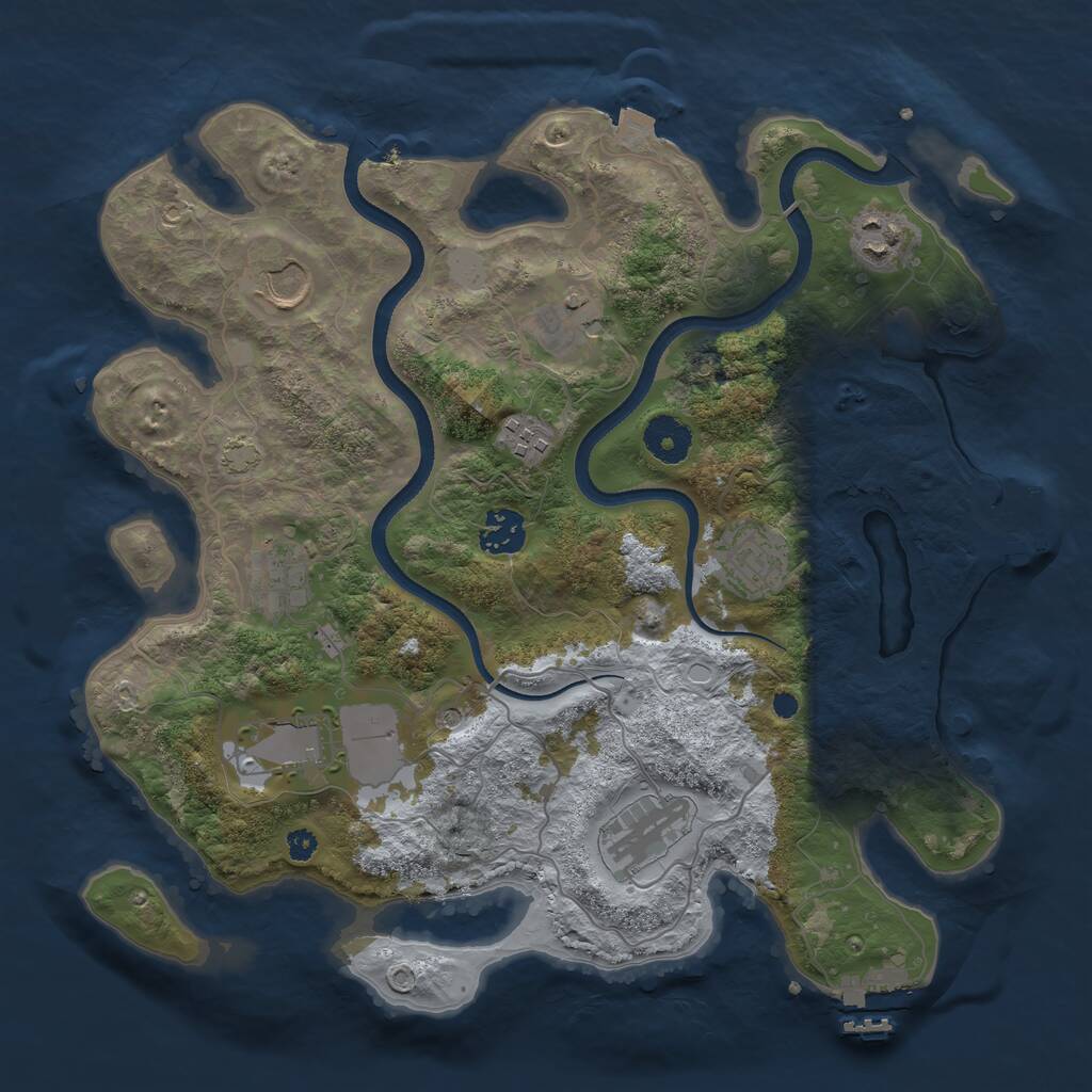 Rust Map: Procedural Map, Size: 3500, Seed: 16051992, 14 Monuments
