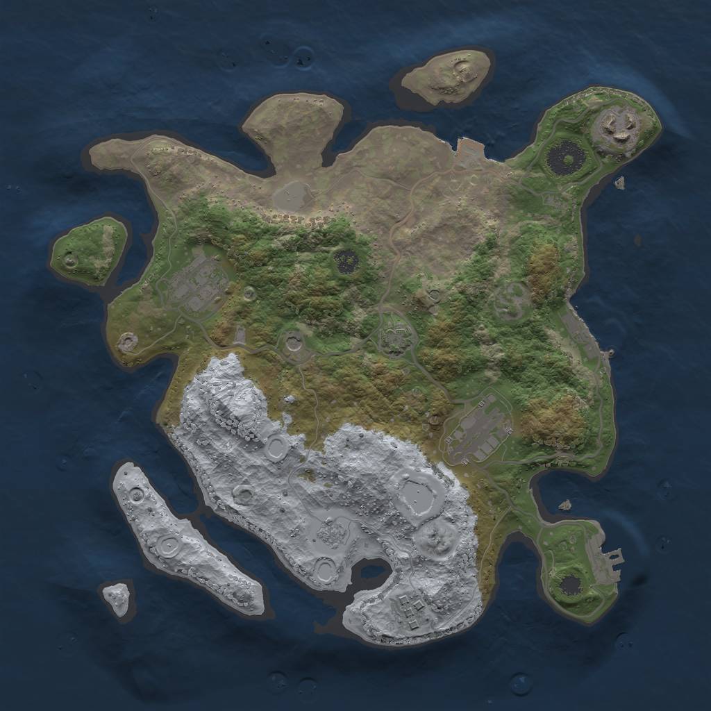 Rust Map: Procedural Map, Size: 3000, Seed: 1705112478, 12 Monuments