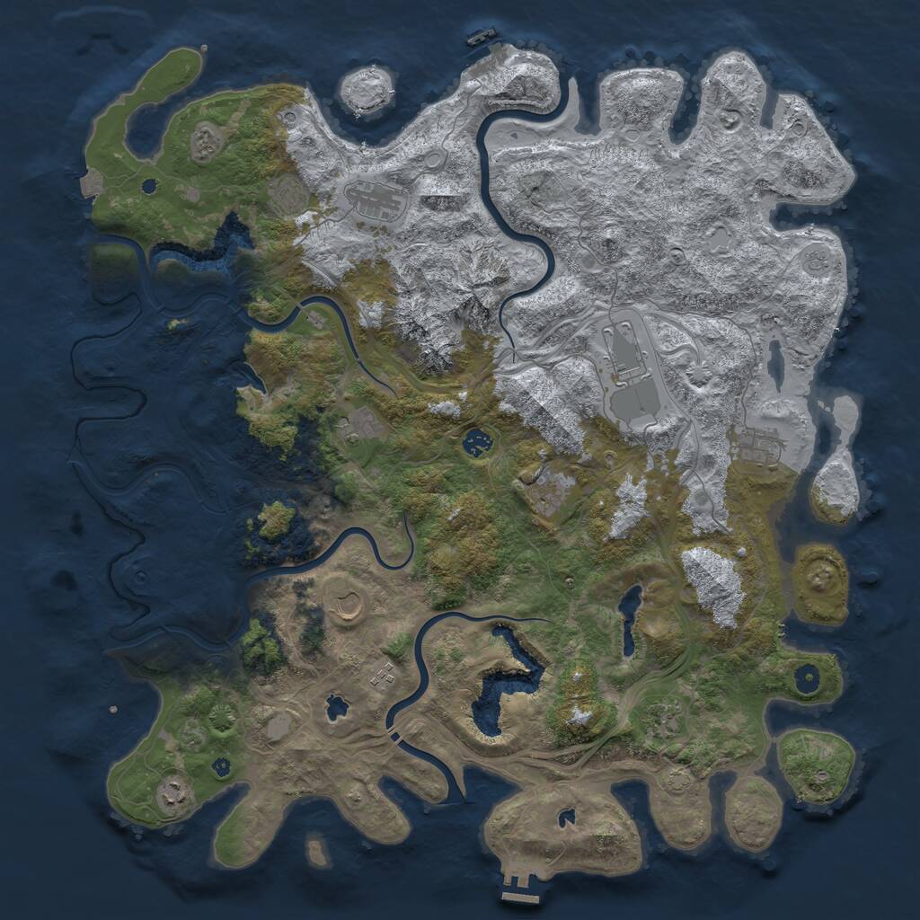 Rust Map: Procedural Map, Size: 5000, Seed: 13847377, 17 Monuments