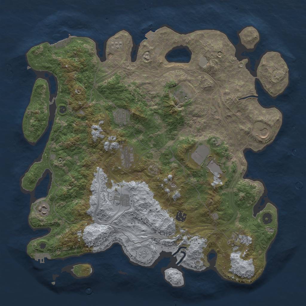 Rust Map: Procedural Map, Size: 4250, Seed: 756200388, 18 Monuments