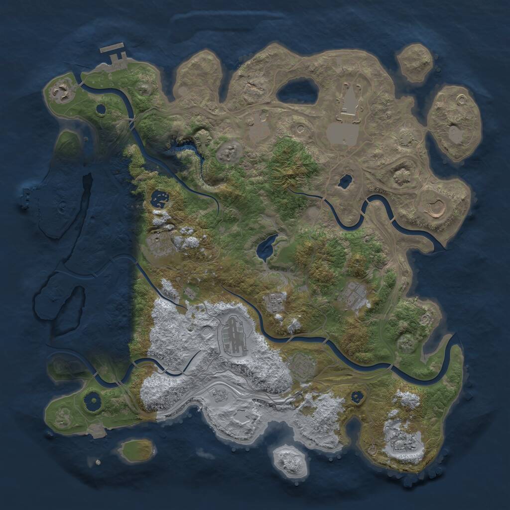 Rust Map: Procedural Map, Size: 4250, Seed: 756200388, 17 Monuments