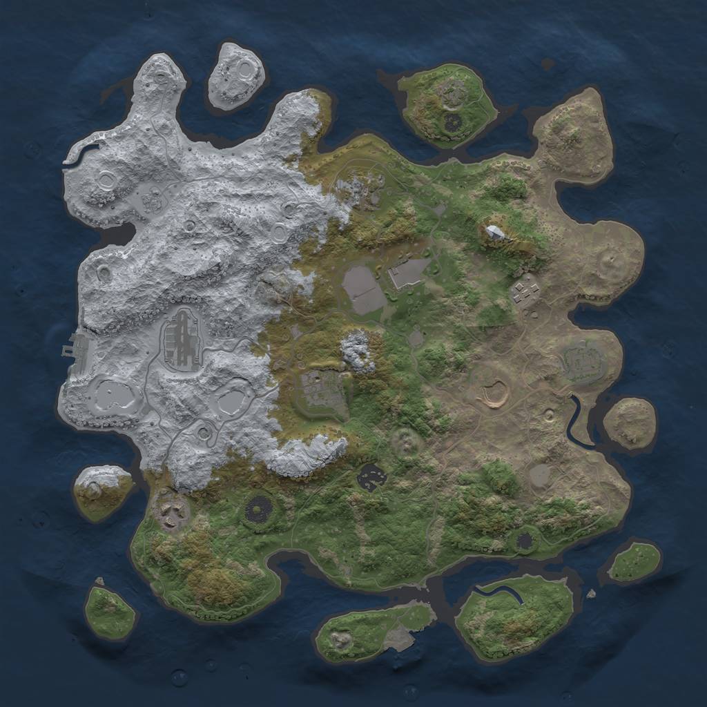 Rust Map: Procedural Map, Size: 3850, Seed: 26890204, 16 Monuments