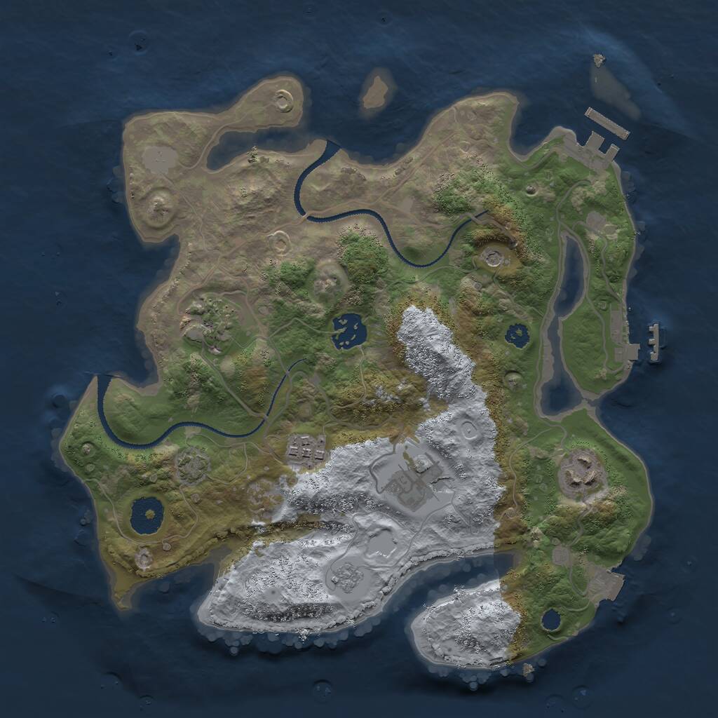 Rust Map: Procedural Map, Size: 3000, Seed: 25584, 11 Monuments
