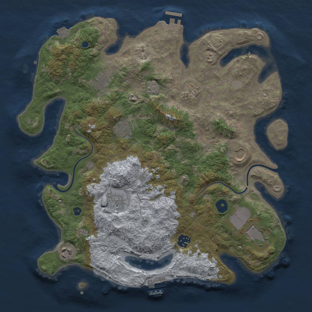 Rust Map: Procedural Map, Size: 3750, Seed: 202138736, 15 Monuments