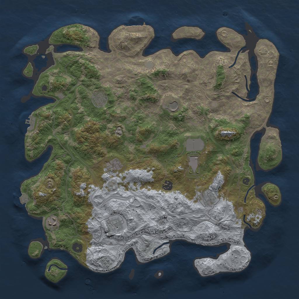 Rust Map: Procedural Map, Size: 4400, Seed: 9443536, 17 Monuments
