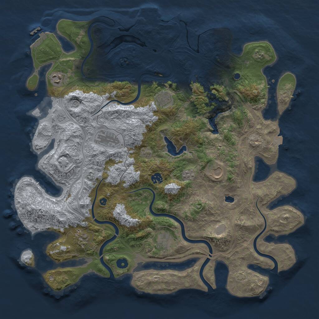 Rust Map: Procedural Map, Size: 4300, Seed: 43234921, 14 Monuments