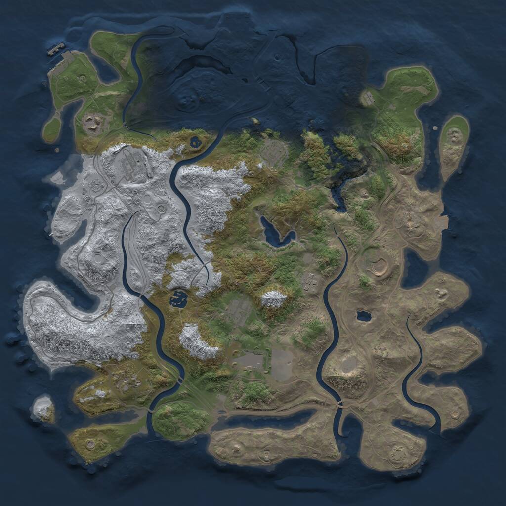 Rust Map: Procedural Map, Size: 4300, Seed: 43234921, 15 Monuments