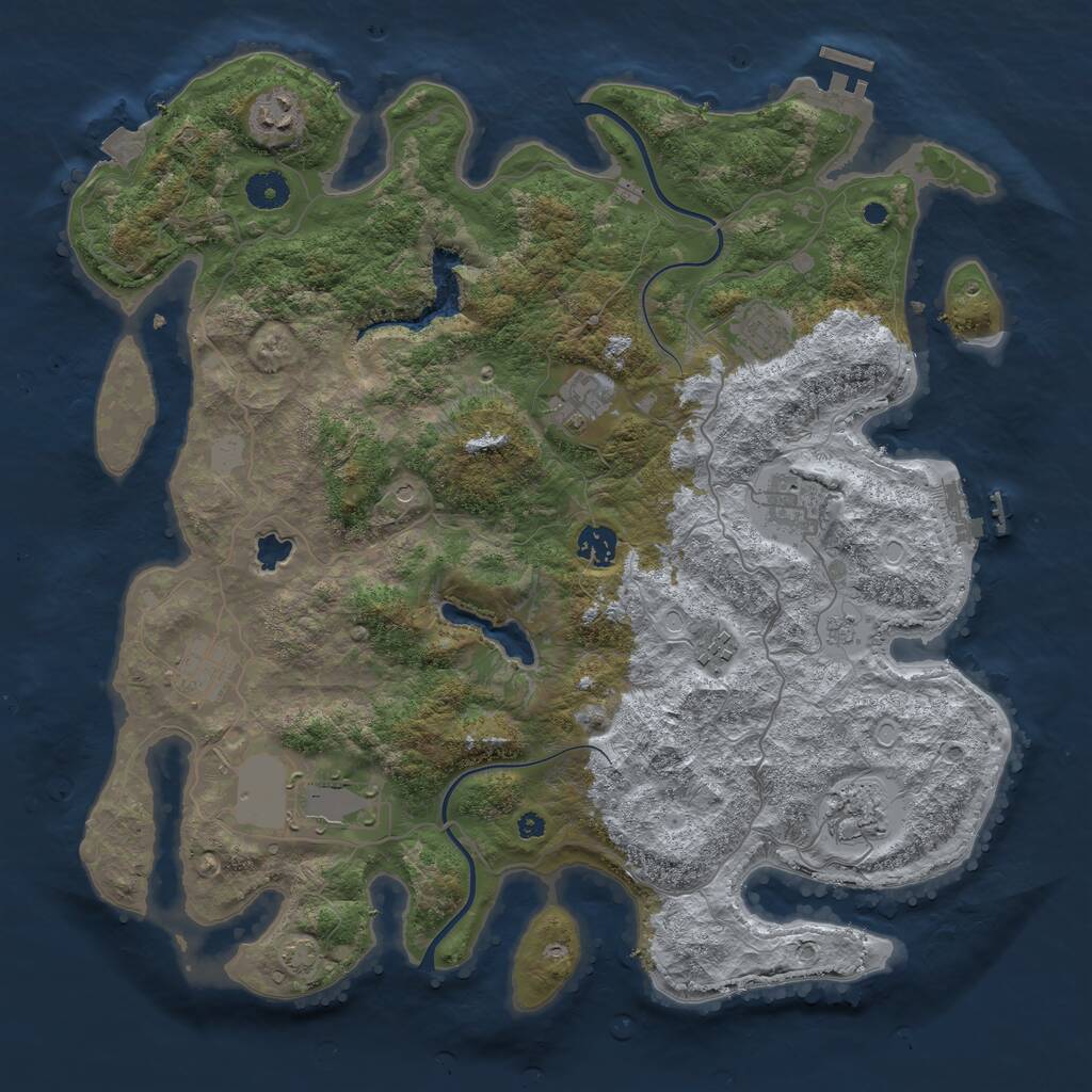Rust Map: Procedural Map, Size: 4000, Seed: 12065004, 15 Monuments