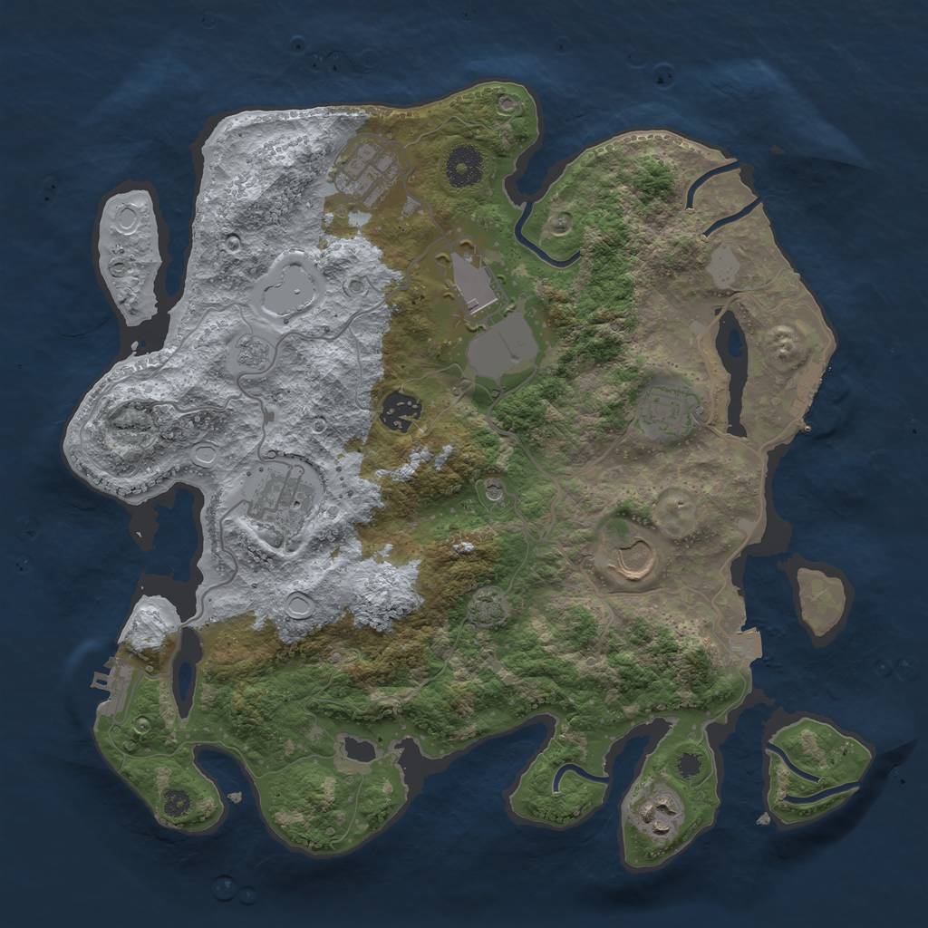 Rust Map: Procedural Map, Size: 3500, Seed: 1178385930, 15 Monuments