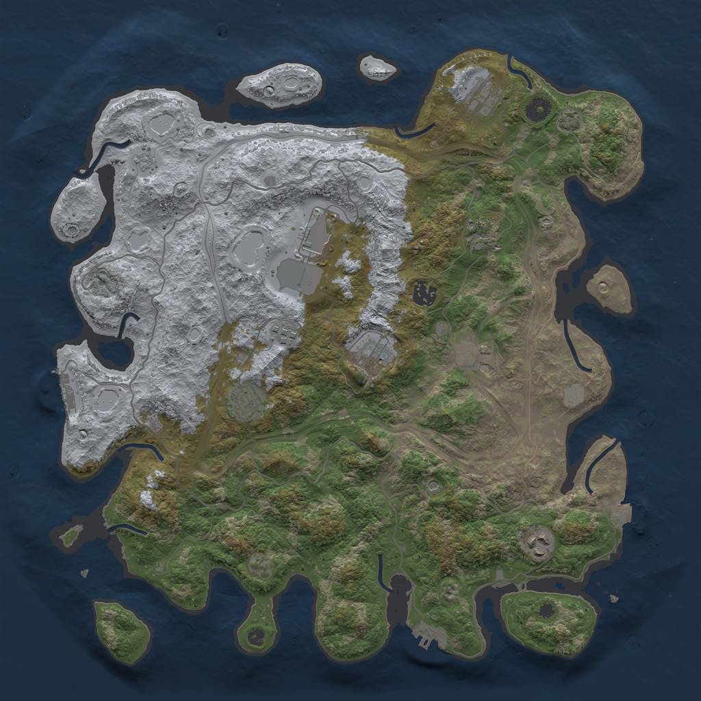Rust Map: Procedural Map, Size: 4250, Seed: 25467948, 17 Monuments
