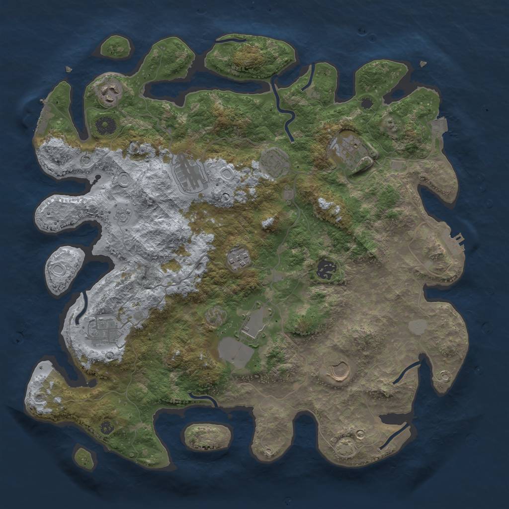 Rust Map: Procedural Map, Size: 3900, Seed: 96223552, 17 Monuments