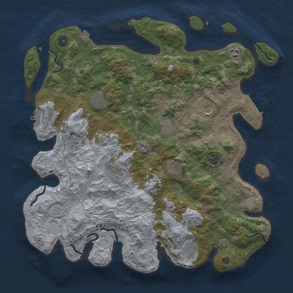 Rust Map: Procedural Map, Size: 4250, Seed: 75375632, 17 Monuments