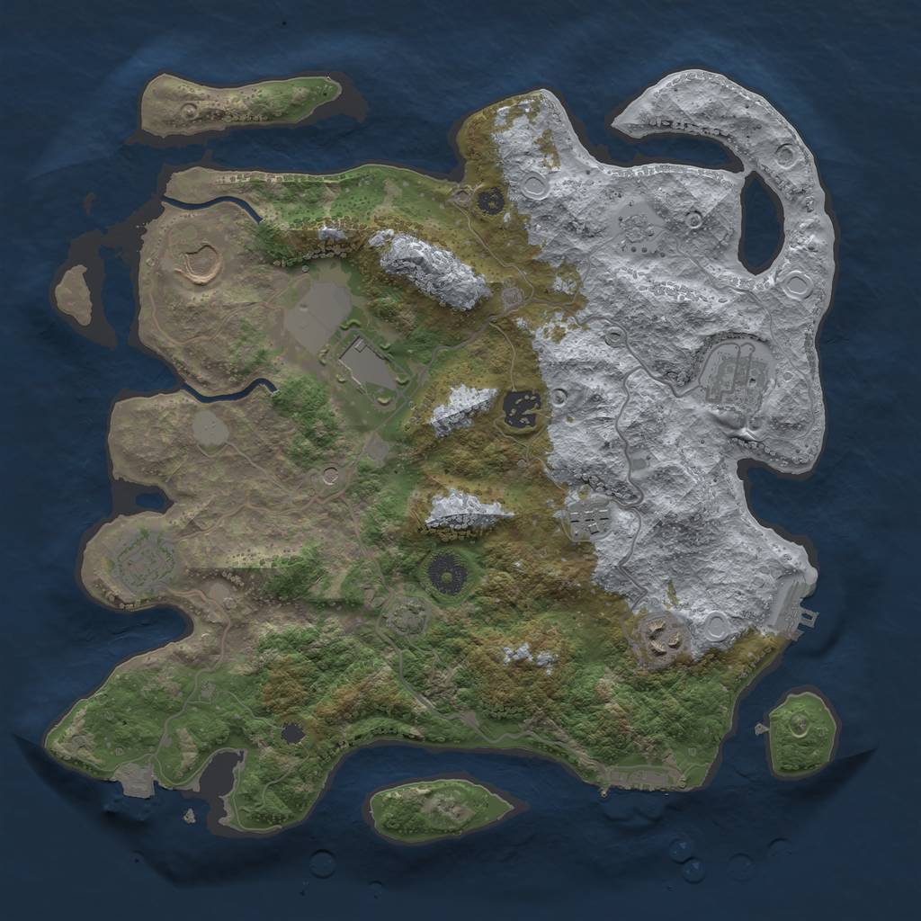 Rust Map: Procedural Map, Size: 3500, Seed: 81139, 15 Monuments