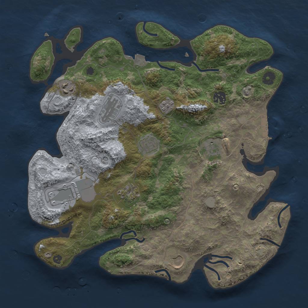 Rust Map: Procedural Map, Size: 3500, Seed: 243245, 15 Monuments