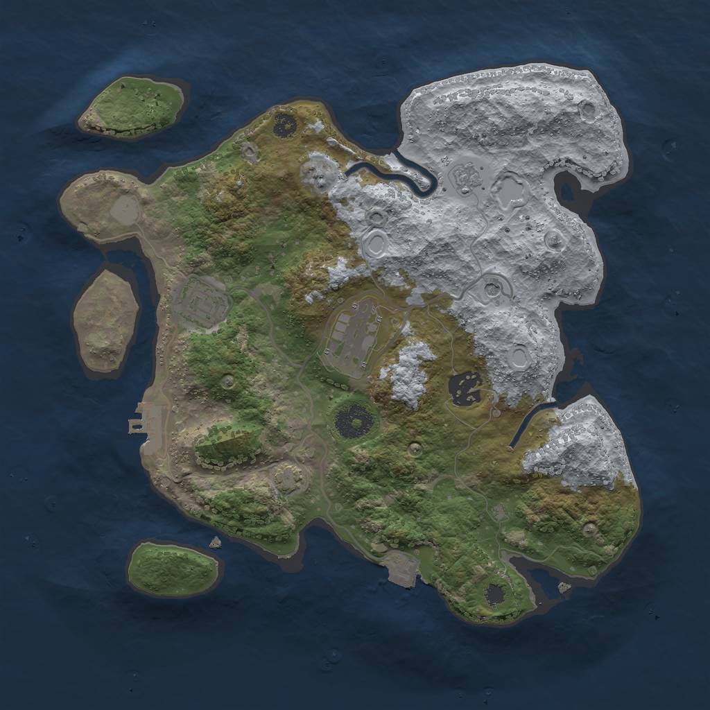 Rust Map: Procedural Map, Size: 3000, Seed: 16315, 10 Monuments