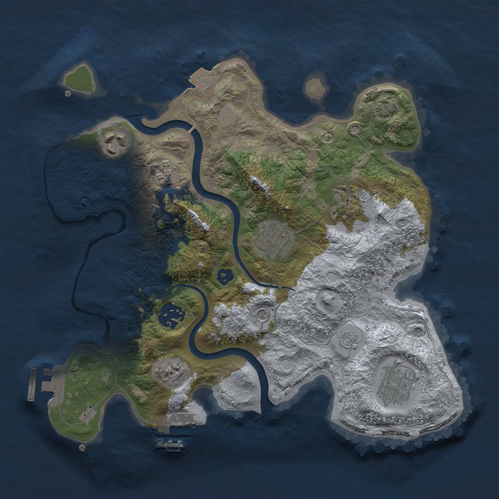Rust Map: Procedural Map, Size: 3000, Seed: 30522, 12 Monuments